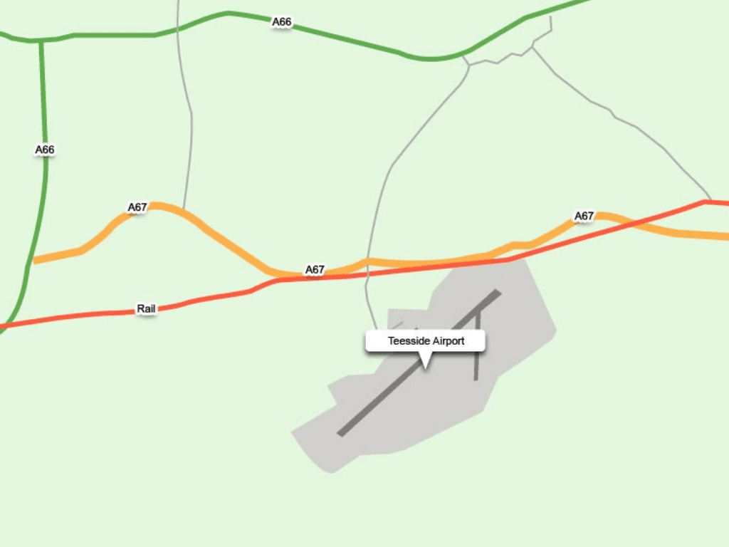 Teesside Airport Map